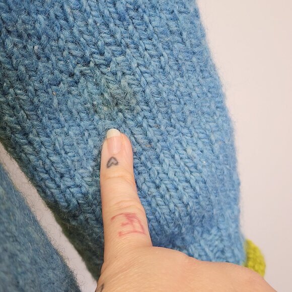 Vtg 90s Express Tricot Womens Oversized S 100% Wool Snowflake Apres Ski Sweater - Picture 8 of 8